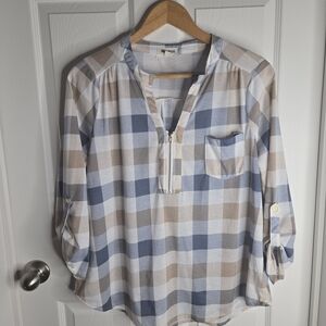Blue Mood Women's Checkered Blouse